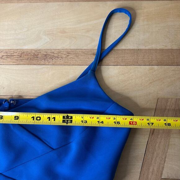 Laundry by Shelli Segal Royal Blue Knee-Length Dress Size 6 Side Cutouts V-Neck - Picture 9 of 11